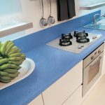 quartz plan de travail bleu sur mesure qualite cuisine