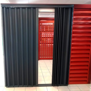 volet accordeon aluminium securite anticyclonique laque graphite