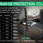 ecran protection covid verre aluminium projection accueil commerce magasin surmesure